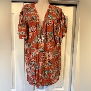 Maurices floral open front cardigan top shirt xl